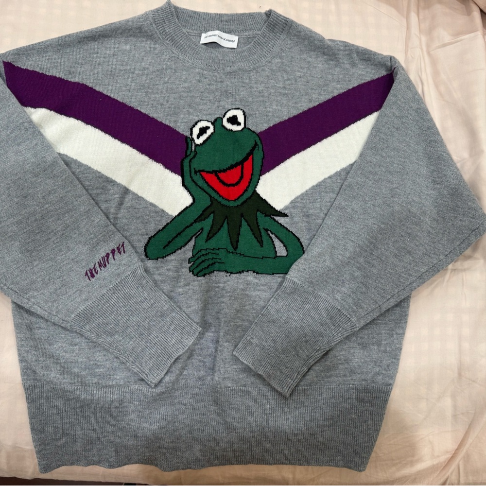 Sandro Gray Sweater with Muppet Design